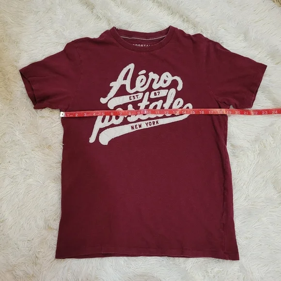 Aeropostale Men Burgundy short sleeve T Shirt Size Medium - Picture 4 of 6